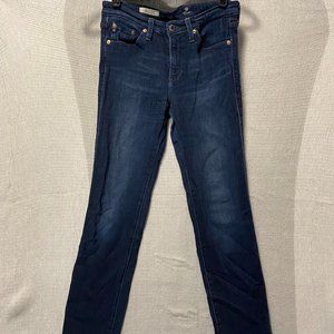 AG Adriano Goldschmied The Prima Mid Rise Cigarette Leg Dark Wash Jeans Size 26.